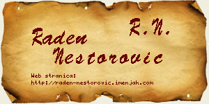 Raden Nestorović vizit kartica